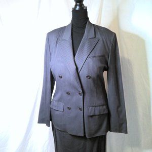 Anne Klein II Pastel Colored Pin Stripes Skirt Suit Size 16